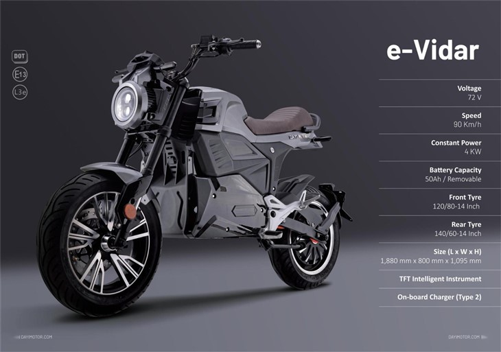 2023 NEW E-Vidar Super Electric Motorcycle 125CC EEC L3e 4KW High Power 120Km Long Range Autonomy 14 Inch Tubeless Tyre 10A Fast Charger Europe USA LATIN AMERICA Market
